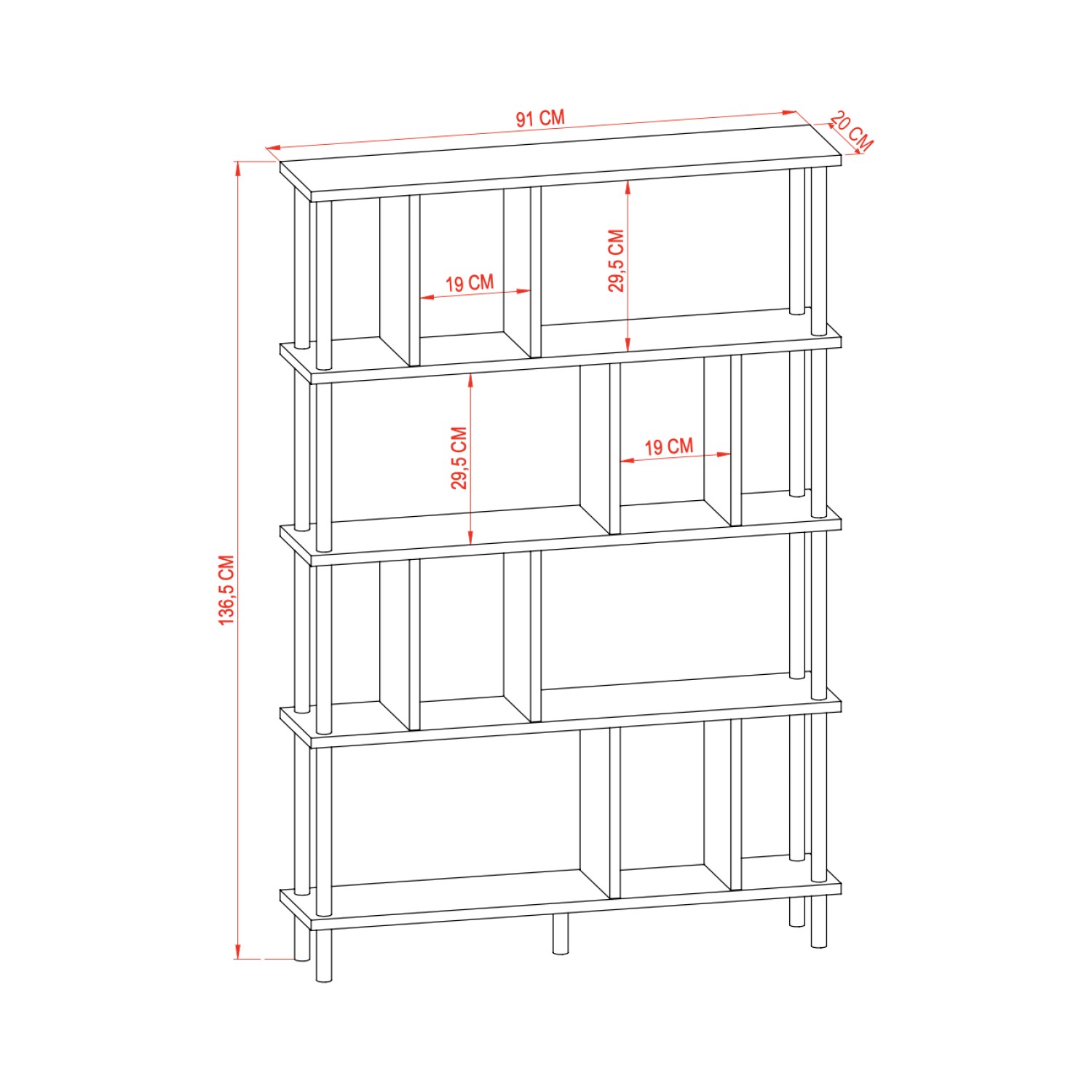 Bücherregal Modern Dekorativ